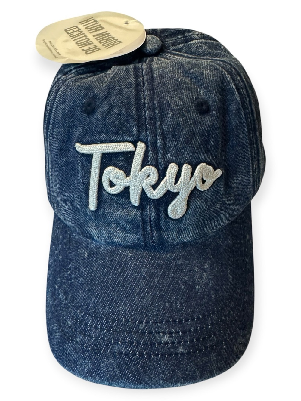 Robin Ruth Adults Denim 'Tokyo' Cap - Blue & White